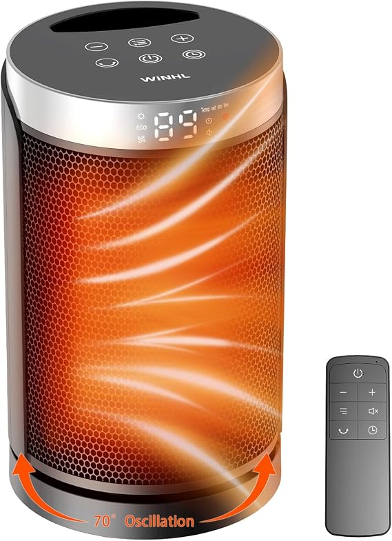 Space Heater, WINHL Portable Electric Heaters for Indoor Use,70Oscillation