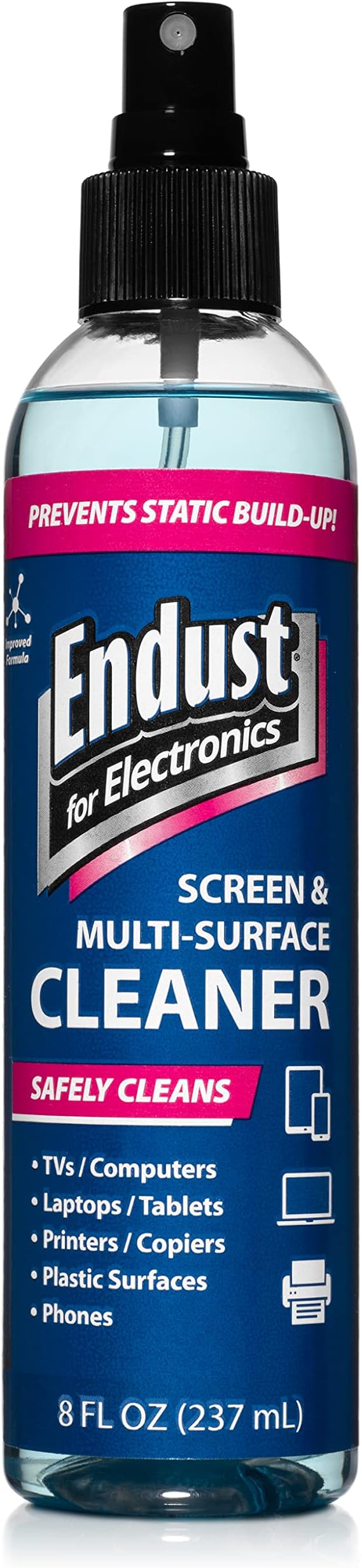 Endust for Electronics; Anti-Static, Screen & Multi-Surface Cleaner Pump Spray; Alcohol Free, Ammonia Free; 8 Fl oz (097000)
