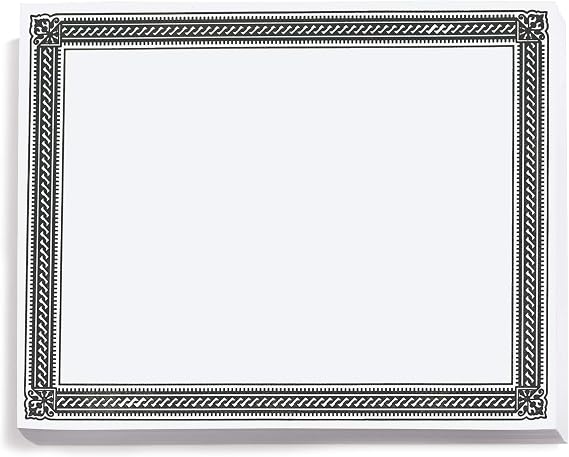 Black on White Regency Specialty Certificates, 812x11, 50 Count