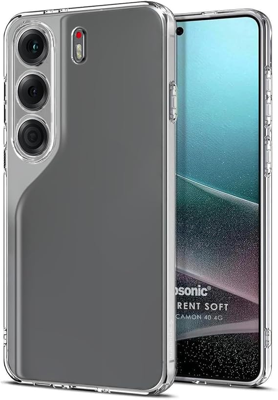 Microsonic TECNO Camon 40 4G Kılıf Transparent Soft Şeffaf [Camon 40 4G ile Uyumlu Kılıf - Şeffaf]