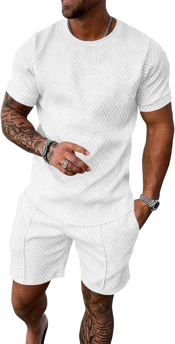 Mens Track Suits 2 Piece Set T Shirts Shorts Sets
