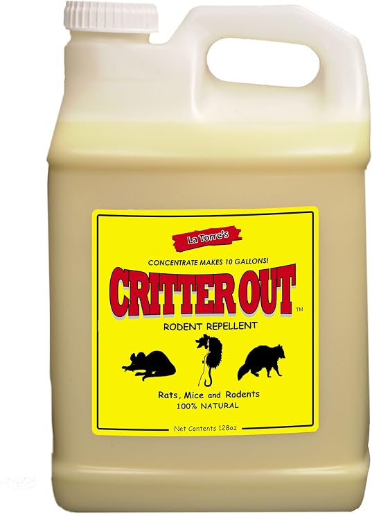 Mouse & Rat Repellent: Rodent Repellent: Critter Out 1 Gallon Concentrate | Mouse & Rat repellent, Peppermint Oil Repellent, Get Rid of Rats, Prevent Nesting, Stops Chewing, Protect Engine Wiring