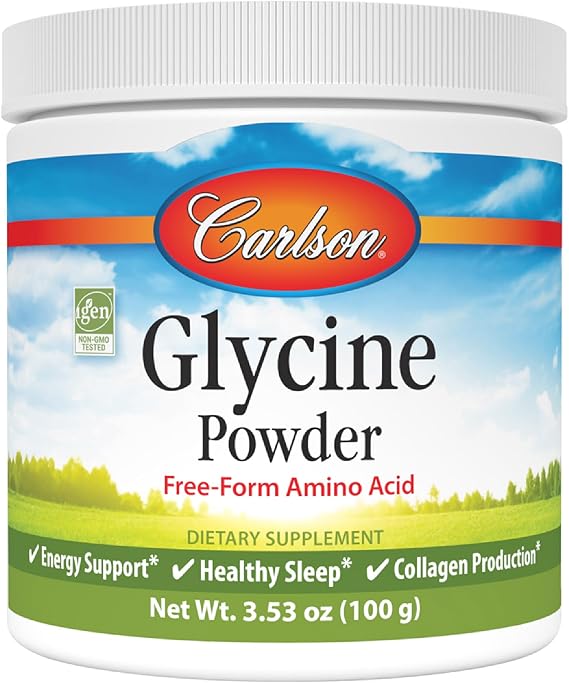 Carlson Glycine Powder, 2 g (2000 mg), Energy Production, 3.53 oz (100 g)