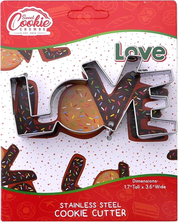 LOVE sign Cookie Cutter, Premium Food-Grade Stainless Steel, Dishwasher Safe