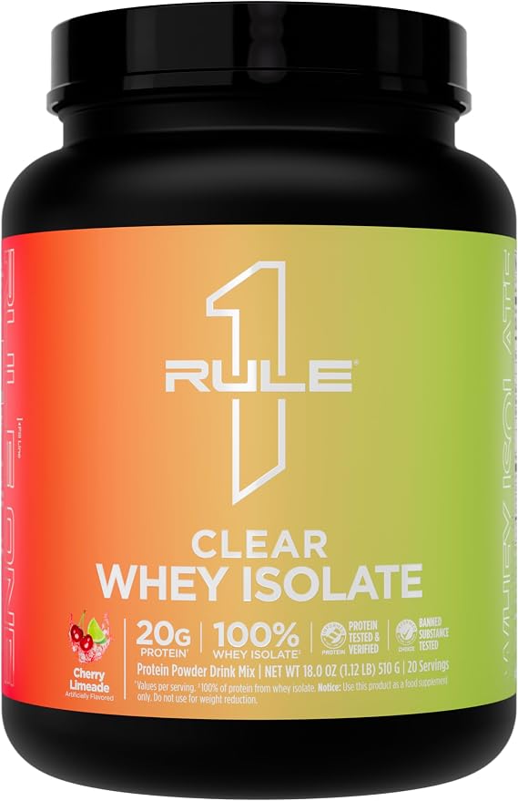 Rule 1 Proteins Clear Whey Isolate, Cherry Limeade, 20 Servings