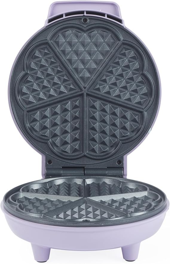 Giles & Posner Sorbet Heart Waffle Maker, 18 Cm Nonstick Plates, 750 W