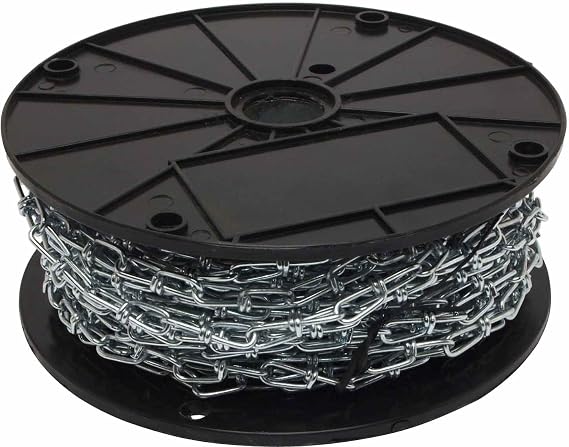 Forney 70421 Double Loop Chain, 3 mm by 100 Feet - Durable and Versatile All-Purpose Chain for Home and Industrial Use