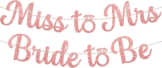KatchOn Glitter Miss to Mrs Bride to Be Banner 10 Ft Engagement Party Decor