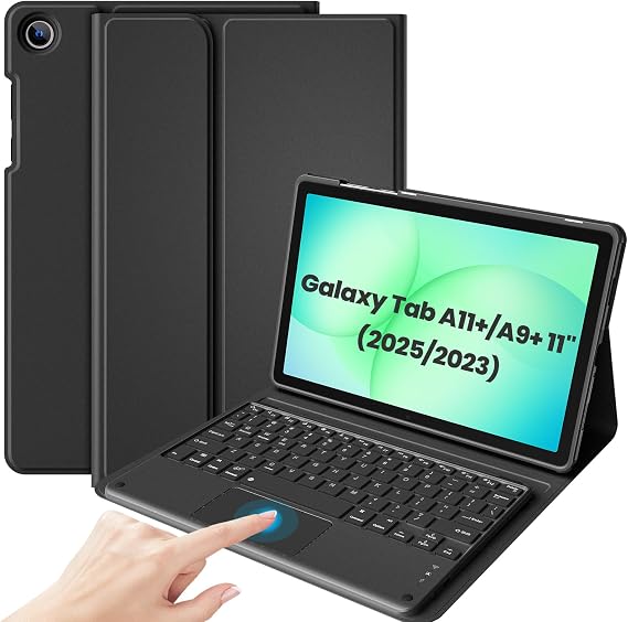 ProCase Wireless Touchpad Keyboard Case for Galaxy Tab A11+/A9+ 11", Black
