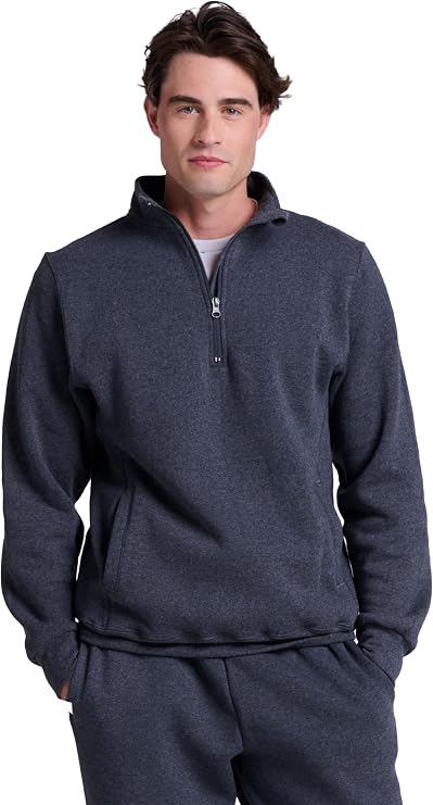 Russell Athletic Men's Dri Power Fleece Quarter Zip, Moisture Wicking, Cotton Blend, Relaxed Fit, Sizes S-4x