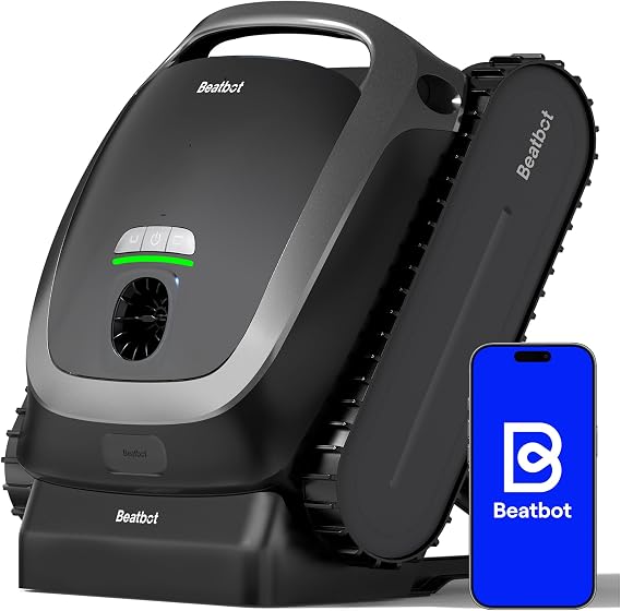 (2026 Upgrade) Beatbot AquaSense Wireless Pool Vacuum Robot - Intelligent Path Opimization, Cleans Floor, Walls, and Waterline, for Above & In-Ground Pools up to 2,260 sq.ft, Black