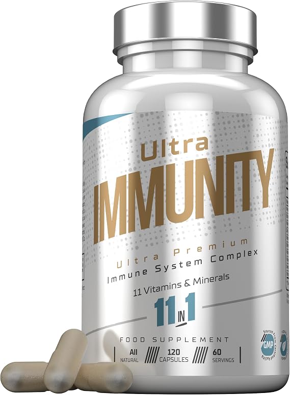 Ultra Premium Immune System Booster Supplement - Ultra Immunity | Immune System Support | Vitamin D, Vitamin C, Zinc, B12, Multivitamin 120 Capsules