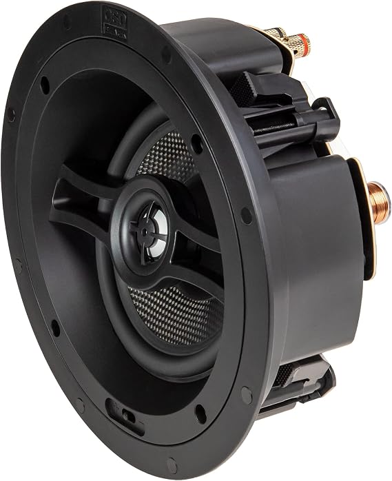 6.5" Angled in-Ceiling Speaker Trimless Design with Pivoting Tweeter for 3D Audio & Immersive Home Theater Surround Sound, Single BK-R63A