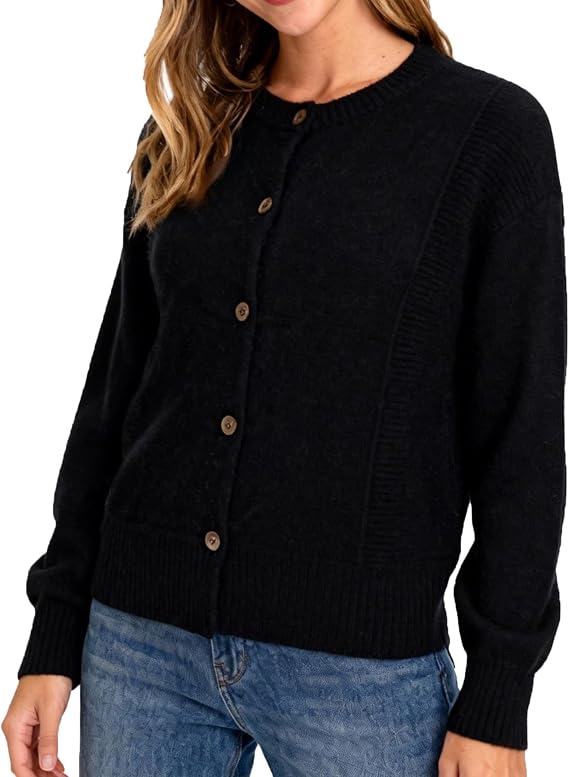 Amazhiyu Women's 100% Wool Button Down Sweaters Winter