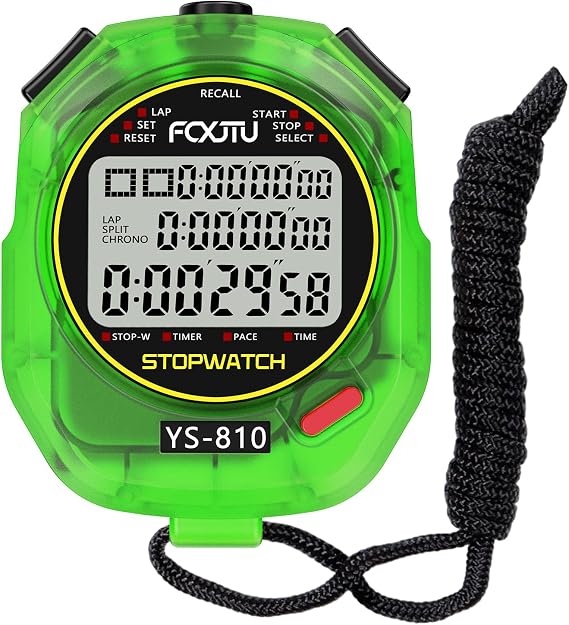 Sports Stopwatch Timer, 10 Lap/Split Memory Digital Stop Watch