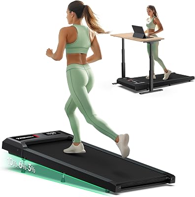 Walking Pad with 10% Incline, Walking Pad Treadmill 265lb Capacity, [Voice Control] Works with KINOMAP, 2.5HP Running Pad Small Treadmill for Home Office Apartment
