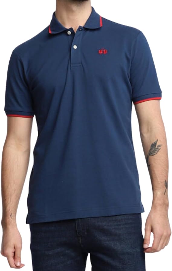 La Martina Blue Cotton Polo Men's Shirt