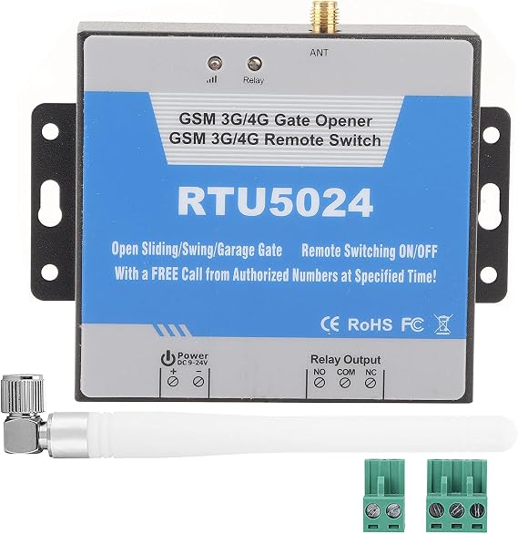 RTU5024 GSM Gate Opener Remote Relay Door Remote Control Switch, Automatic Identification, Opener Programmable Remote Control Switch for Garage Gates, Curtain Controller and Garage Use