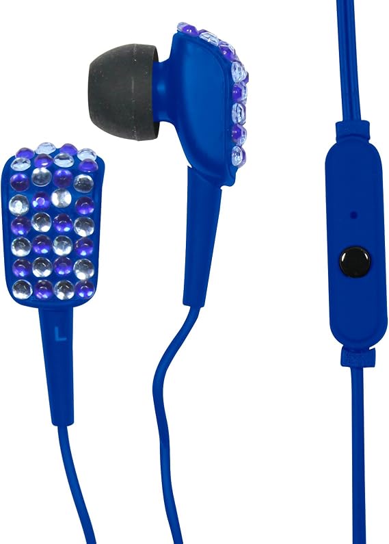 Craig Electronics CHP4831-BL Bling Ear Buds with Microphone, Blue