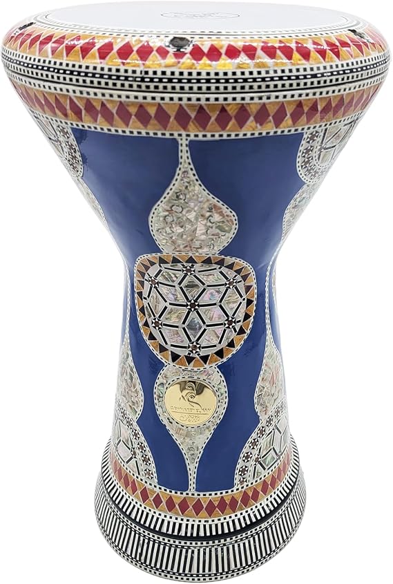 The Gawharet El Fan 18.5" Darbuka Doumbek Drum Sombaty Size With Mother of Pearl (Adhil)