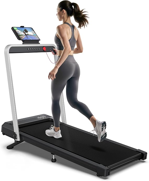 WELLFIT Walking Pad Treadmills with Handle, 10% Incline Treadmill for Home