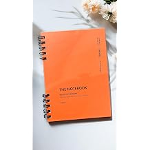 Difference Promotion Spiral 80 Leaf Striped A5 Notebook, Notepad, School Notebook, 4 Different Color Options (04 Orange Coral)