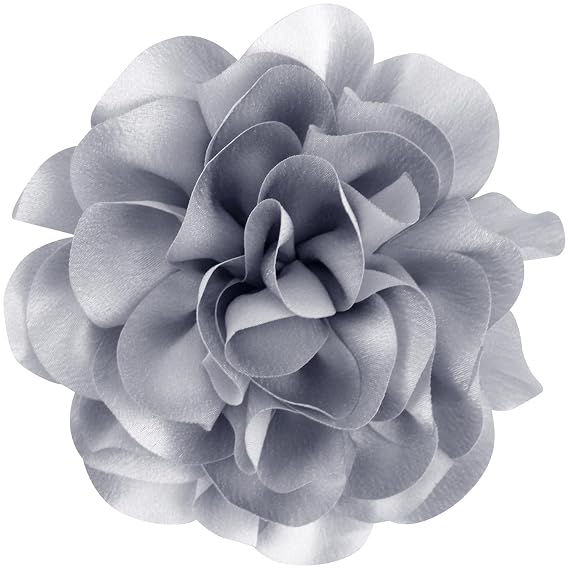 6.3 Large Rose Flower Brooches and Pins for Women - Flower Brooch, Hair Clips for Women & Rose Hair Clip | Fashion Accessories for Dresses, Hats, Clothes & Lapel Wear - Silver Grey