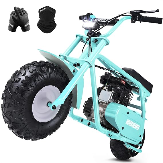 HOVER HEART Mini Bike, Gas Dirt Bike, Minibike, Gas Powered Mini Bikes for Adults, 99cc-4 Stroke Pit Bikes with Led, Dirtbike Motorcycle Max Load 200 Lbs, Speed 34.5 KM/H, Age13+ Hoverheart