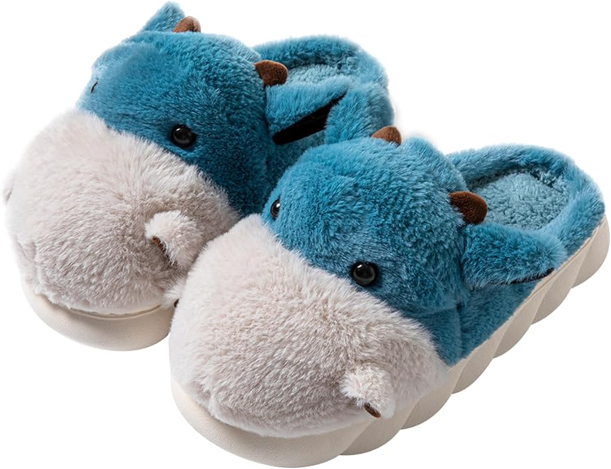 YILANLAN Animal Slippers For Women Man Cute Cow Slippers Adult Cozy Fuzzy Warm Winter House Slippers