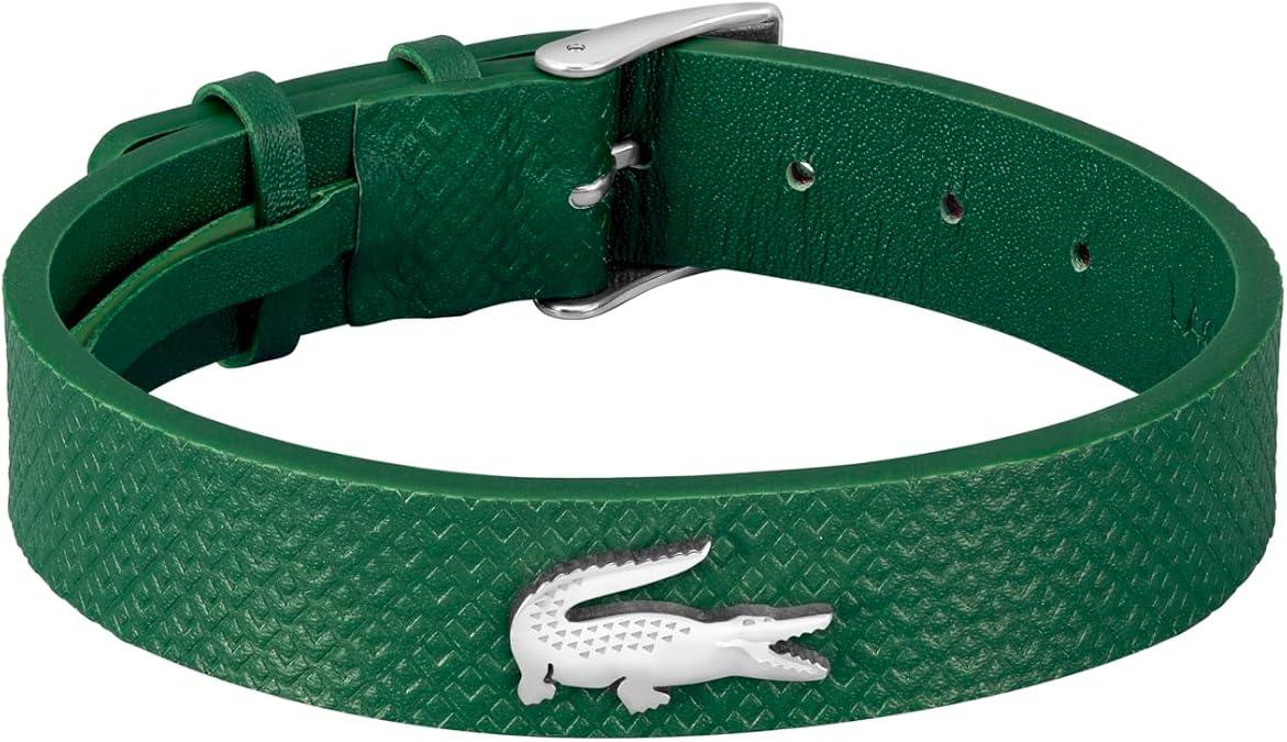 Lacoste.12.12 Leather Bracelet for Men - Easily Adjustable - Modern Design, Iconic Collection - Fashion Accessory - Gift for Him