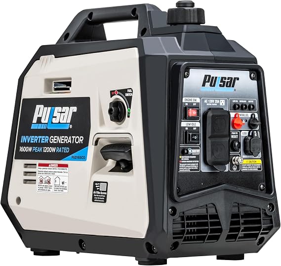 Pulsar PGD16ISCO Ultra Light Quiet 1600W Portable Gas Inverter Generator, CARB Compliant