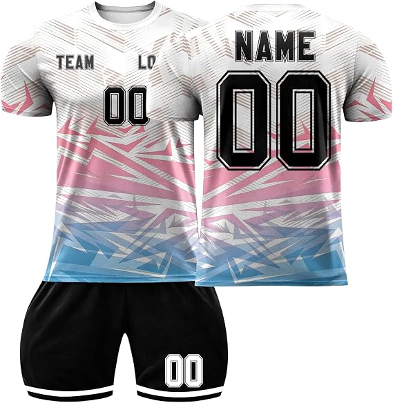 Youth Football Team Kit Personalised, Custom Football Uniforms with Squad Names & Numbers, Lightweight Match & Training Gear, Professional Style for Junior Soccer Clubs