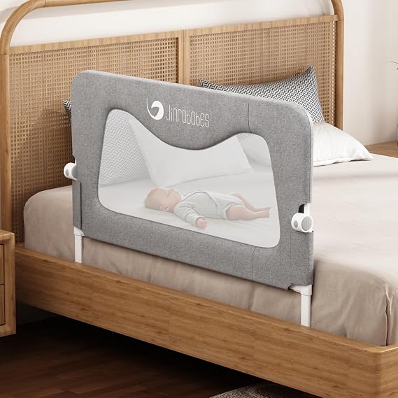 Bed Rails for Toddlers, Adjustable Heights & Foldable Bed Guard for Single Bed, Swing Down Extra Long Bed Bumper Bedrail with Seamless Press for Full Size Beds(90cm)