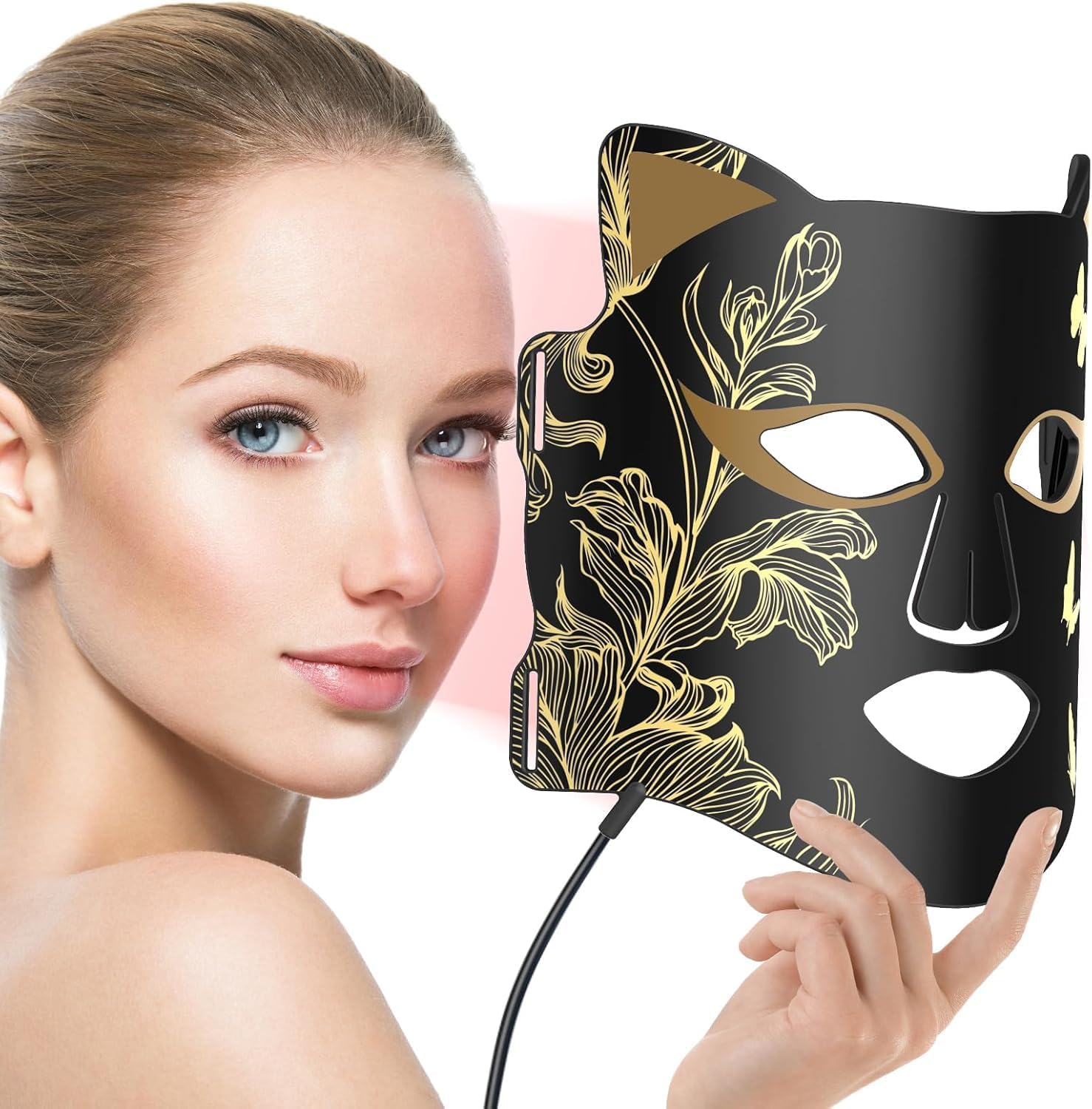 LED Face Mask With Cooling Mask | 1  7 : Near-Infrared Light  7 Color LED Light Therapy Mask | Anti Acne, Anti Aging, Brightening, Firming, for at Home Facial Daily