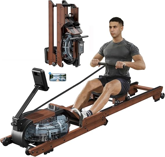 Dripex Foldable Rowing Machine, Water Rowing Machines for Home Gym Exercise