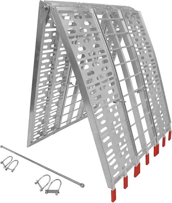 7.5' Motorcycle Loading Ramp for Pickup Trucks 1,000 lb, Titan Ramps | Aluminum, serrated rungs provide traction