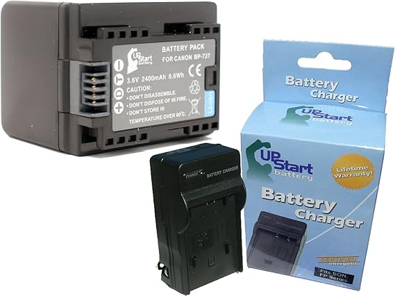 Replacement for Canon BP-709 Battery and Charger | Compatible with Canon BP-727 Digital Camera Batteries and Chargers (2400mAh 3.6V Lithium-Ion)