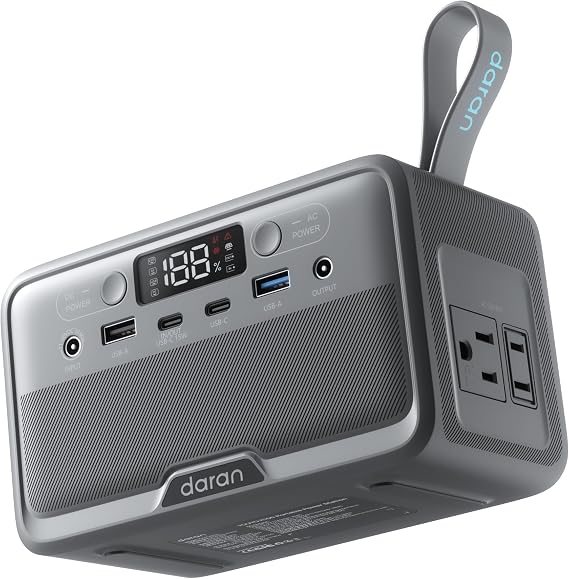 DaranEner Portable Power Station100W, 89.6Wh LiFePO4 Solar Power Bank