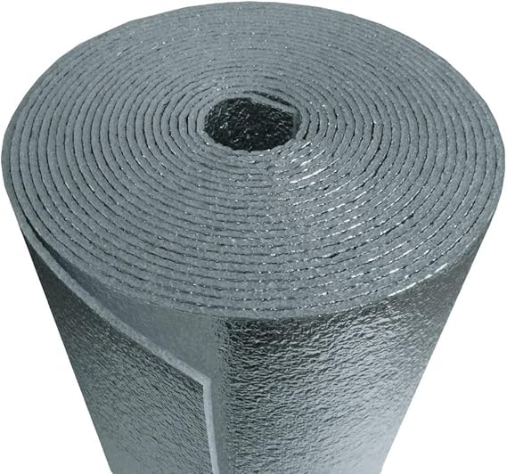 Reflective Foam Insulated Aluminum Foil Spiral Pipe Wrap Roll 6" x 25' R-5.0 1/8