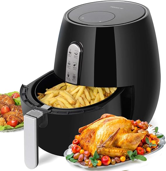 Air Fryer, SincaLong Oven Oilless Cooker with 7 Cooking Presets, Large Capacity 5.7Qt Electric Air Fryer with LED Digital Touchscreen, Black/Beige