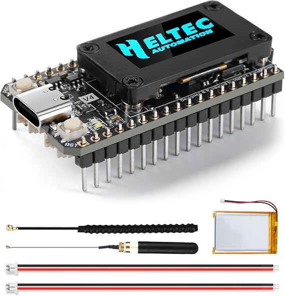 LoRa32 V4 ESP32 開発ボード OLEDディスプレイ、GPSモジュール、SX1262 27dBmチップ、915MHzアンテナ+アダプター&3000mAhバッテリー、IoT、Meshtastic、LoRaWANプロジェクト用のA'rd'uino IDEに対応