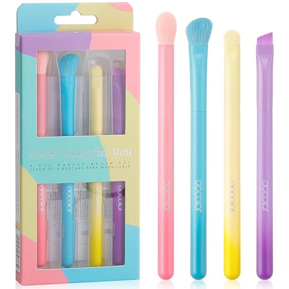 docolor Eye Makeup Brush Set, 4Pcs Blending Eyeshadow Concealer Eyebrow