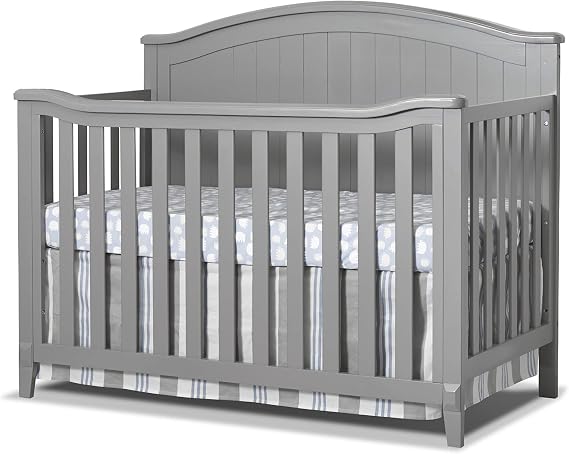 Sorelle Furniture Fairview Crib, Classic 4-in-1 Convertible Crib, Made of Wood, Non-Toxic Finish, Wooden Baby Bed, Toddler Bed, Childs Daybed -Size Bed, Nursery Furniture -Gray