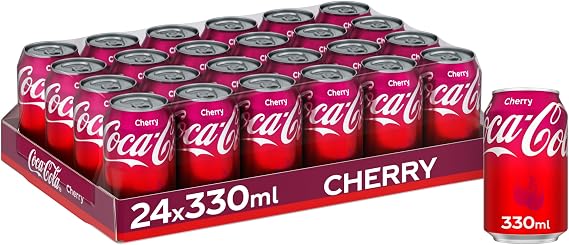 Coca Cola Classic Can Cherry 330 ml (Pack of 24), Vegetarian