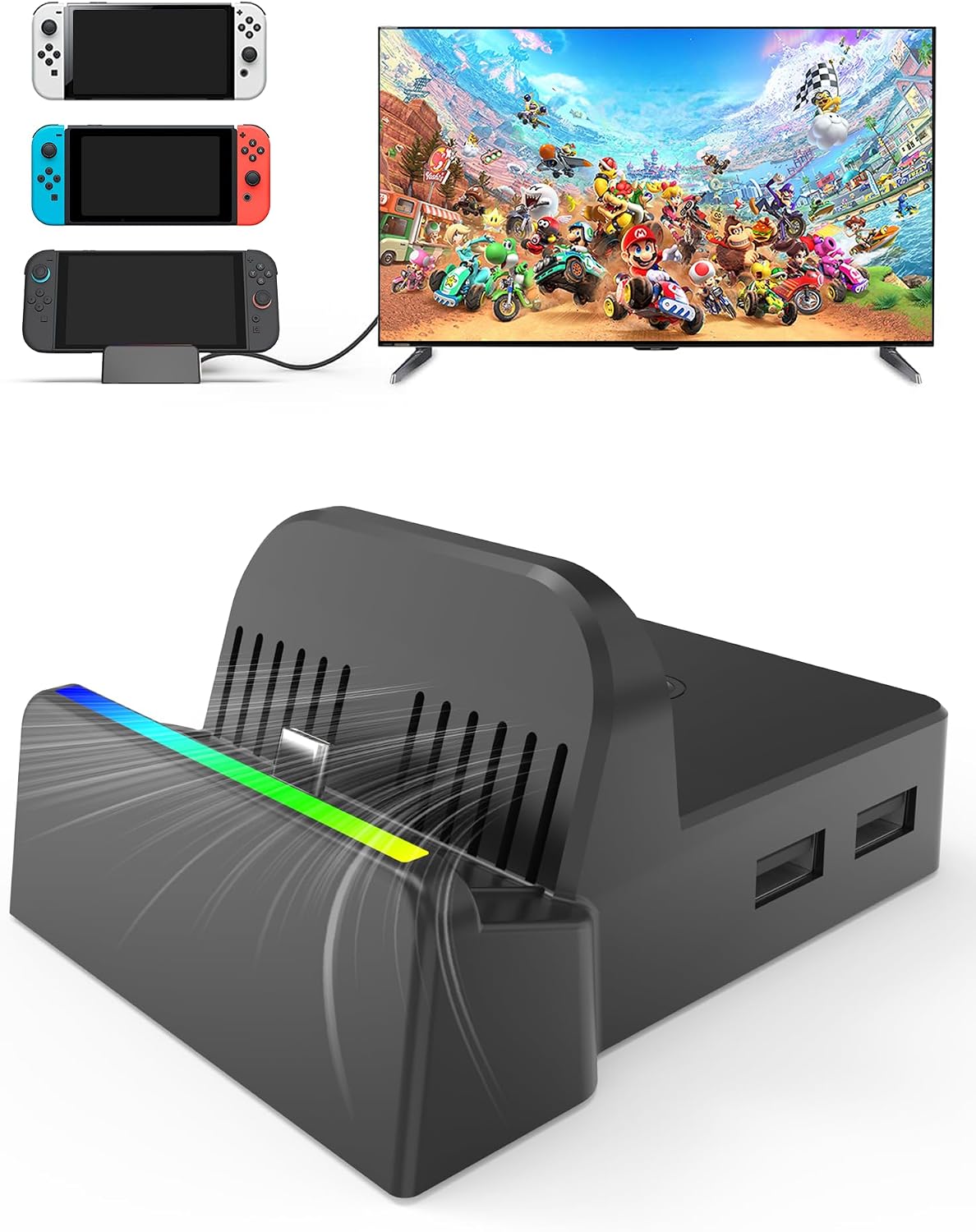 Portable TV Dock Compatible with Nintendo Switch 2/1 /OLED All, Switch 2 Docking Station with 4K@60Hz HDMl Output, Dock Support NS 2 Latest System [No Charger & Cable]