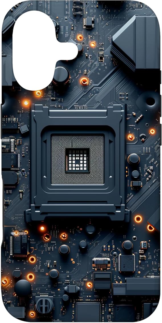 Motherboard Microchip Circuit Black IT Computer Background Case for iPhone 17