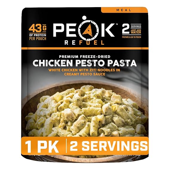Peak Refuel Chicken Pesto Pasta Freeze-Dried Camping Meal, 43g Protein