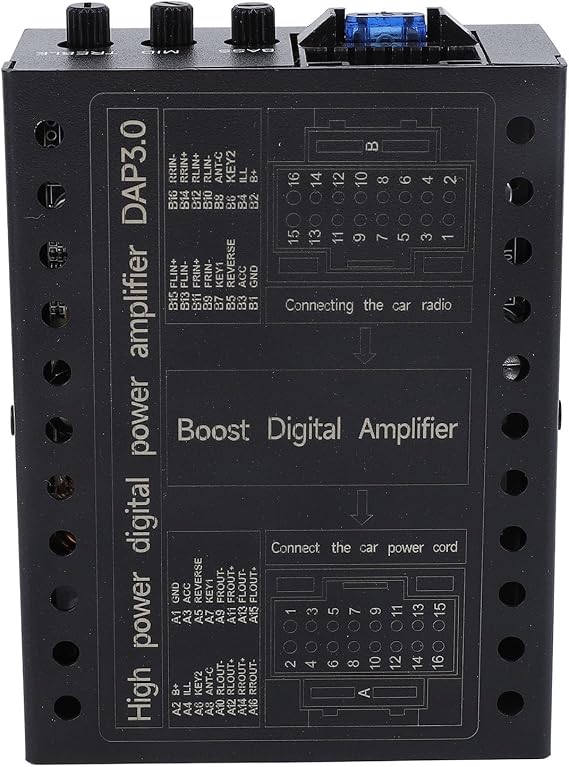 Class A/B, Car Stereo Amplifier - 4 Channel Car Audio Amplifier, 2/4 Ohm Stable, DC12V Low/High Level Inputs, Car Audio Subwoofer Amplifier for Car Sound Systems