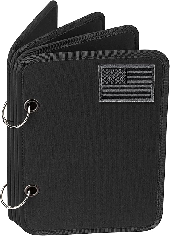 Tactical Patch Booklet Organizer, Flip-Page Patch Book with Removable Metal Binders, Patches Display Panel Board Military Patch Collections