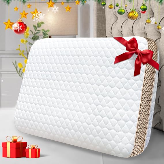 Memory Foam Pillows Standard Size 23.6" x 15.7"x 5.1", Medium Firm Pillow for Sleeping, Orthopedic Bed Pillow for All Sleepers, Ventilated Gel Foam Pillow with Washable Cover